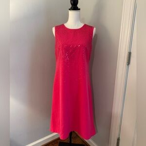 NWT Tahari Fuchsia Pink Sheath style Dress. Size 8. Midi
